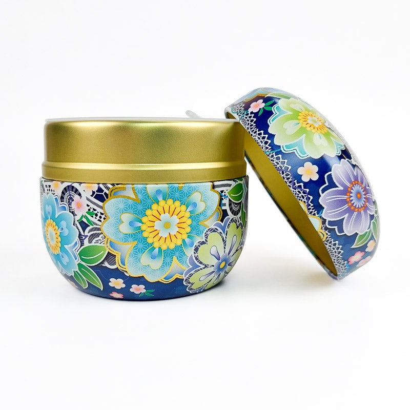 Japan Blauw Metalen Theedoos