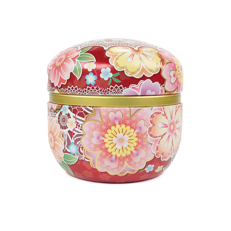 Japan rood metalen theedoos