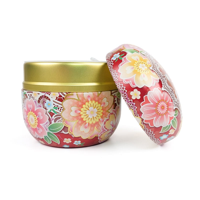 Japan rood metalen theedoos