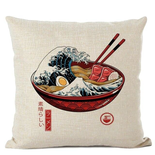 Japans Kussenovertrek - Wave Ramen - 45x45CM