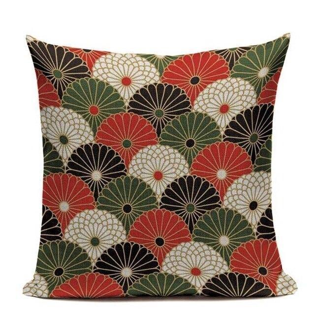 Kussenhoes met Japans motief - Chrysanten