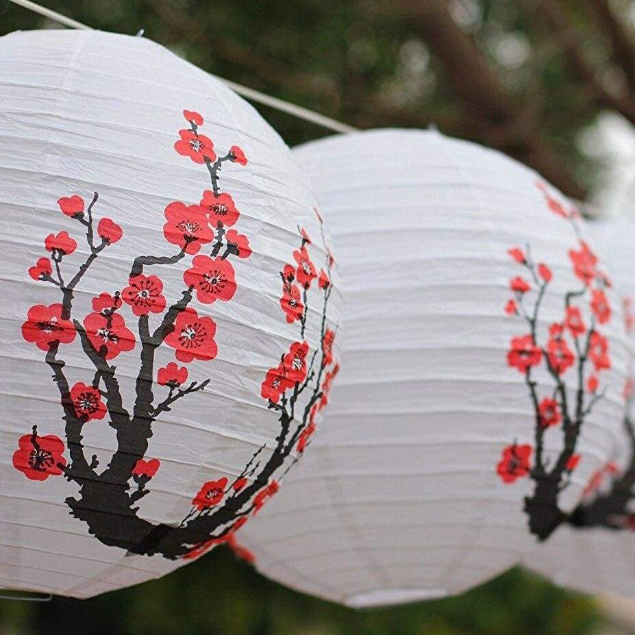 Set van 3 Japanse kersenbloesem bollampen