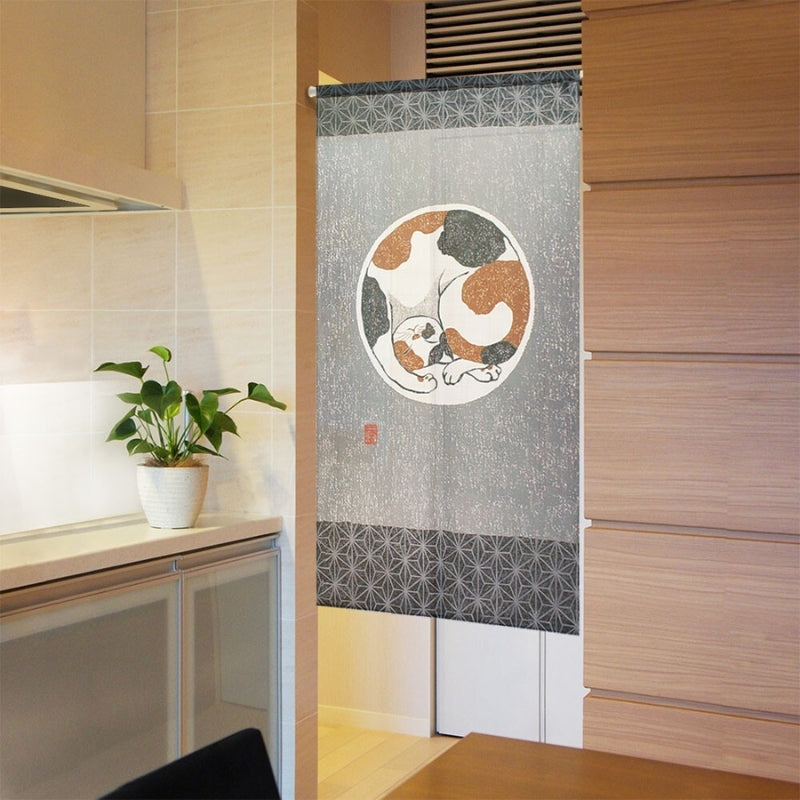 Noren Japanse Kat Asanoha