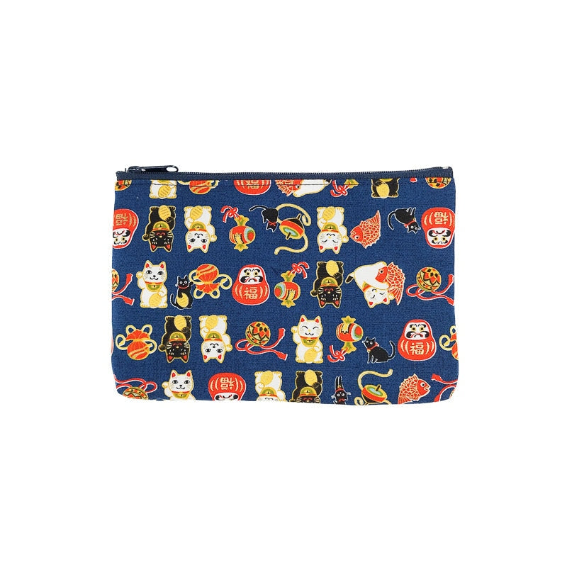 Japanse stoffen etui - Blauw