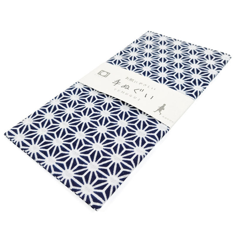 Handdoek Tenugui Asanoha Blauw