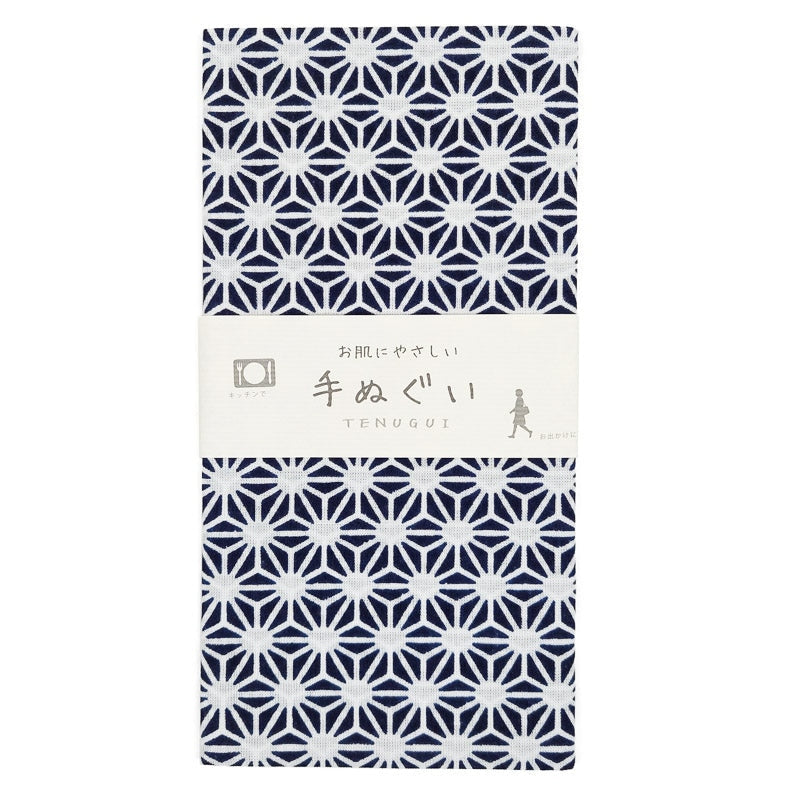 Handdoek Tenugui Asanoha Blauw
