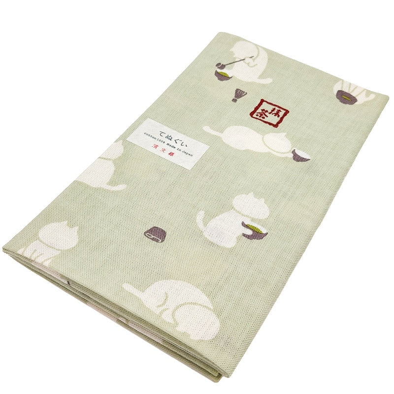 Tenugui Japanse Matcha Kat