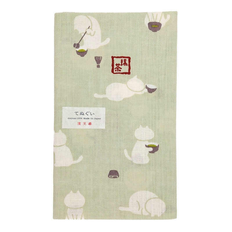 Tenugui Japanse Matcha Kat