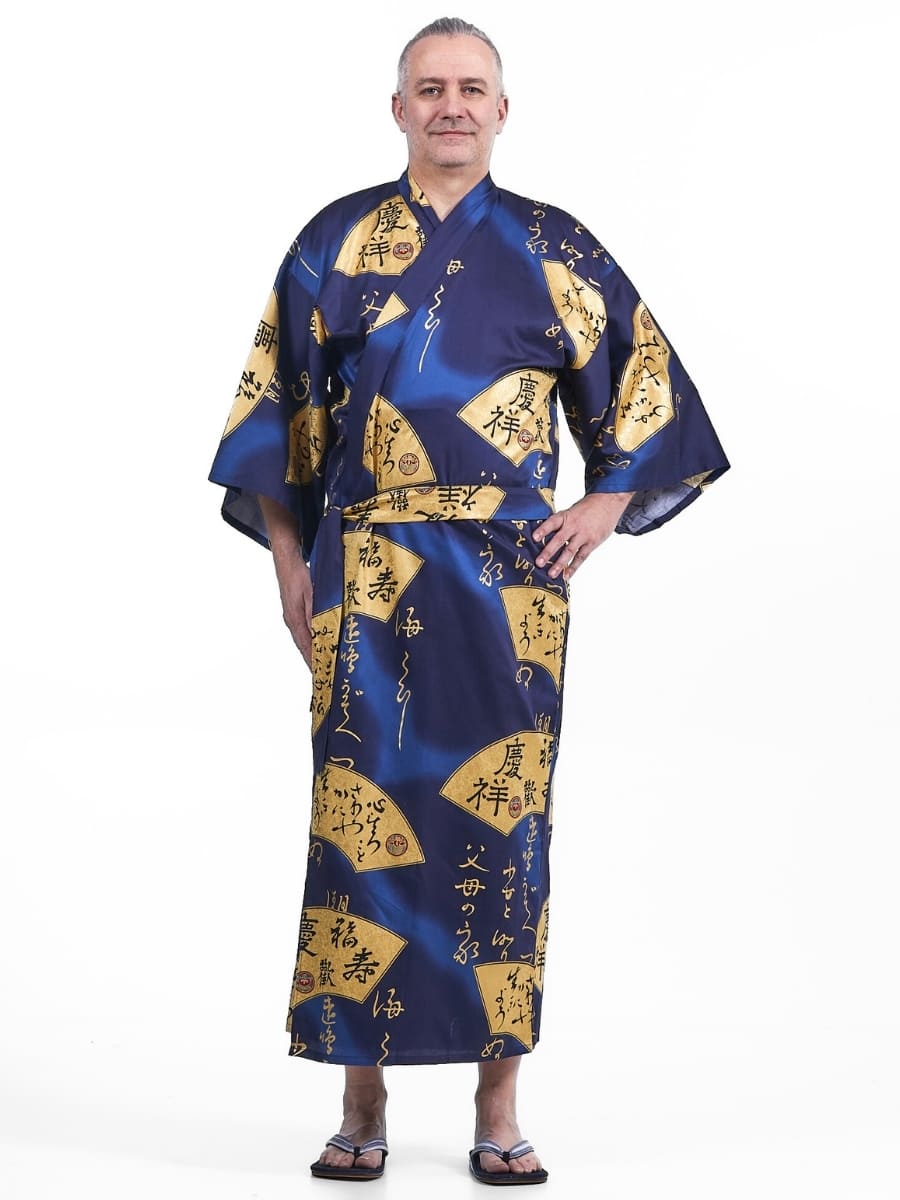 Japanse Kimono Heren -  Sensu Goud