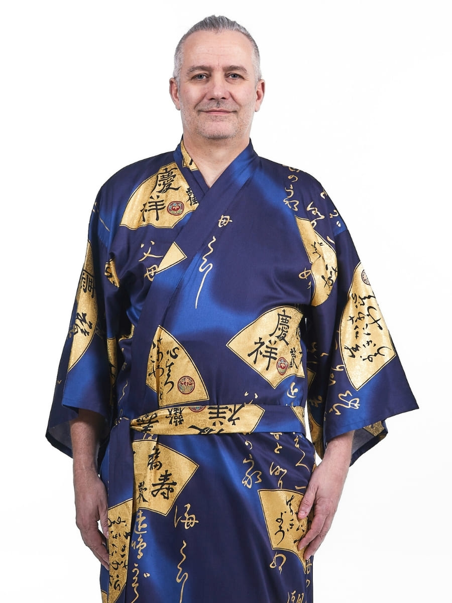 Japanse Kimono Heren -  Sensu Goud