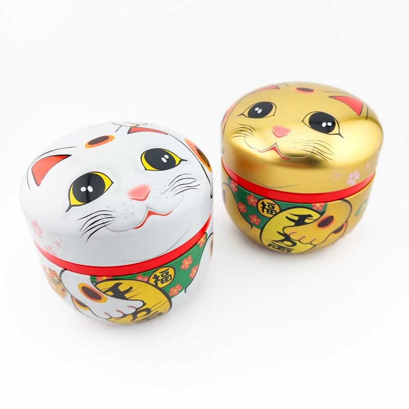 Set 2 Metalen Theebussen - Maneki Neko