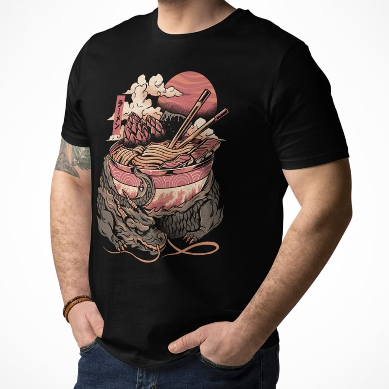 T-Shirt - Japanse Ramen Draak