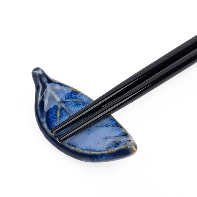 Japanse Eetstokjes Houder – Blauw Blad