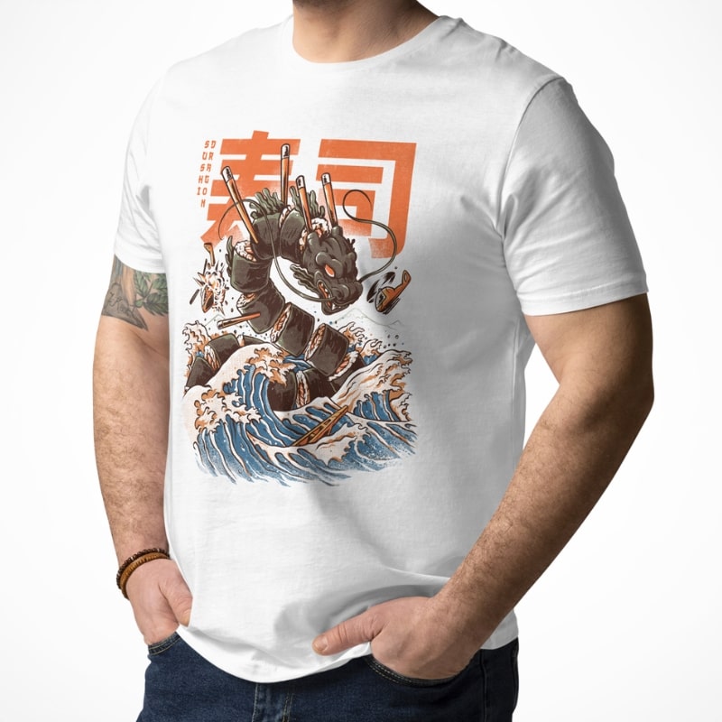 T-Shirt - Japanse Sushi Draak