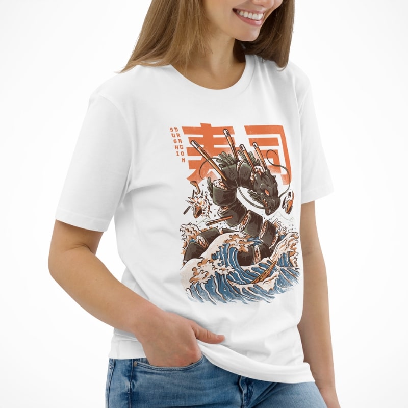 T-Shirt - Japanse Sushi Draak