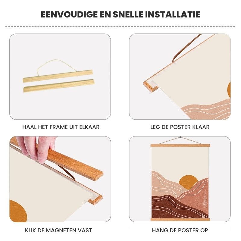 Magnetische Houten Posterhouder A3 - Staand