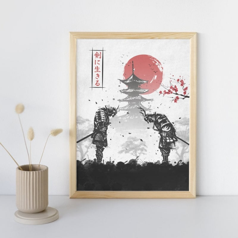 Japanse Samurai Duel poster - A3