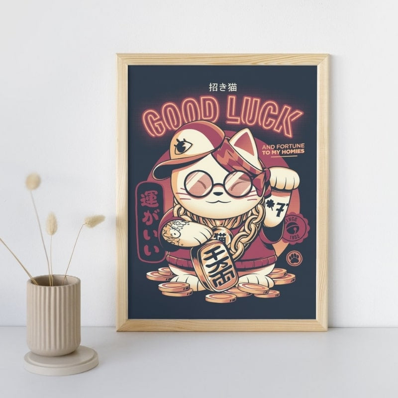 Japanse Maneki Neko poster - A3