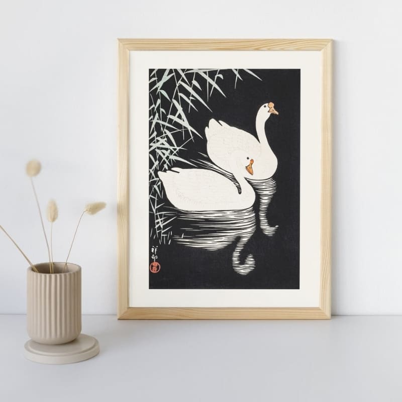 Affiche Japonaise Oies Blanches de Chine - A3