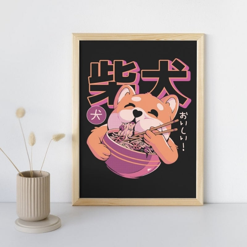 Japanse Shiba Noodle Poster - A3