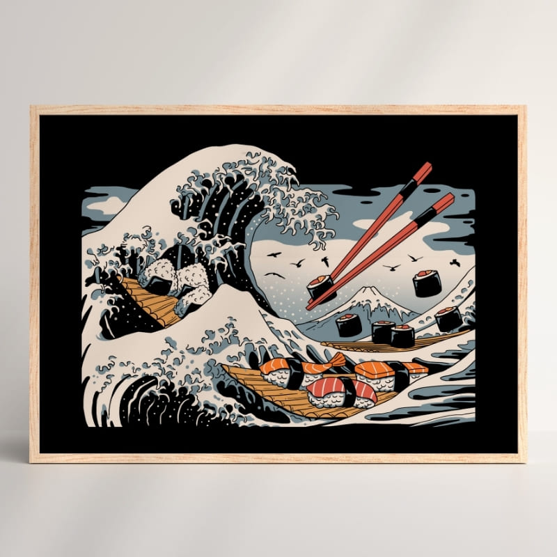 Affiche Japonaise Sushi Kanagawa - A3