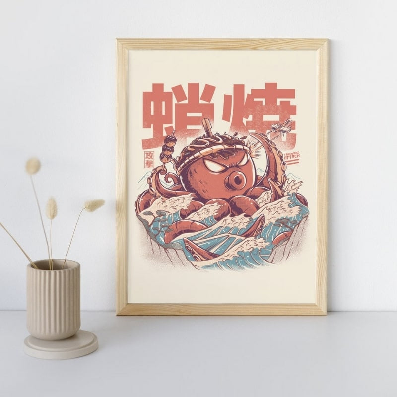 Takoyaki Aanval Japanse poster - A3