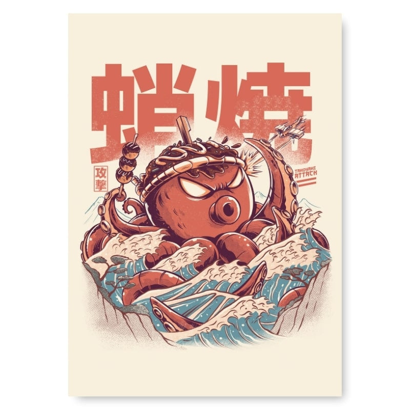 Takoyaki Aanval Japanse poster - A3