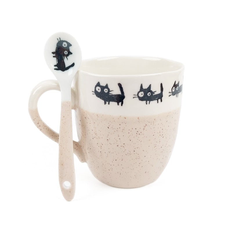 Beige Koffielepel - Kat