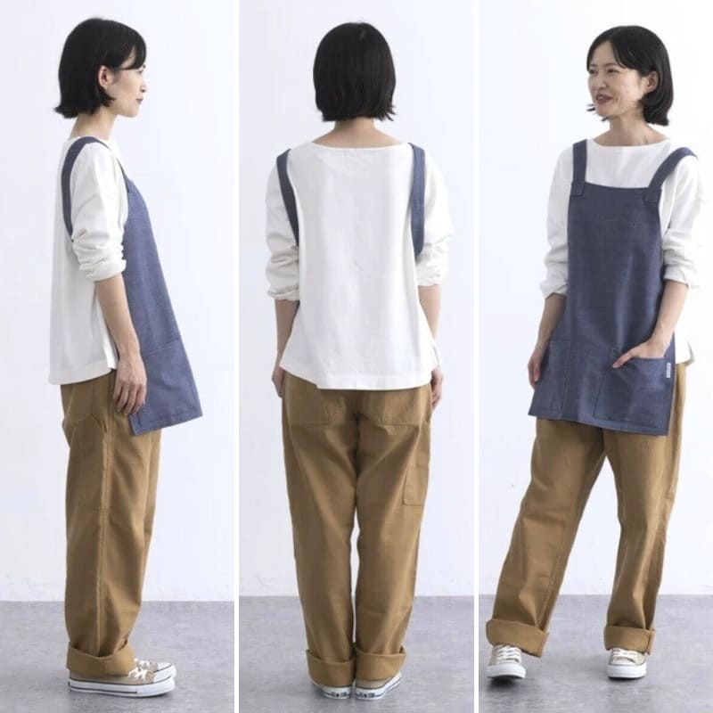 Blauw Japans Schort - Unisex