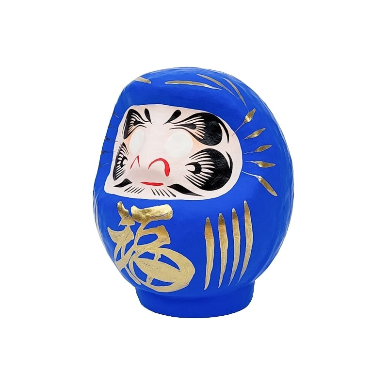 Blauwe Japanse Daruma - 9 tot 15 cm