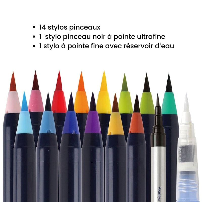 Aquarelpen en penseelset