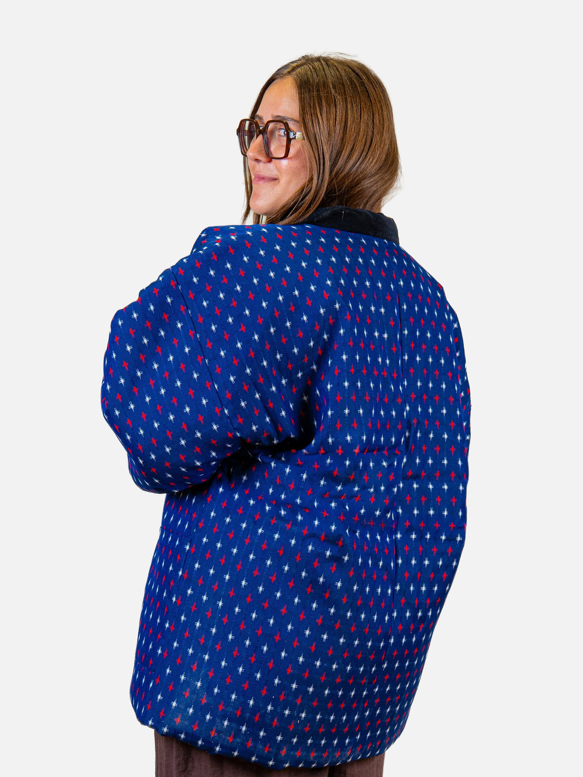 Dames Hanten-jas – Blauwe Kasuri