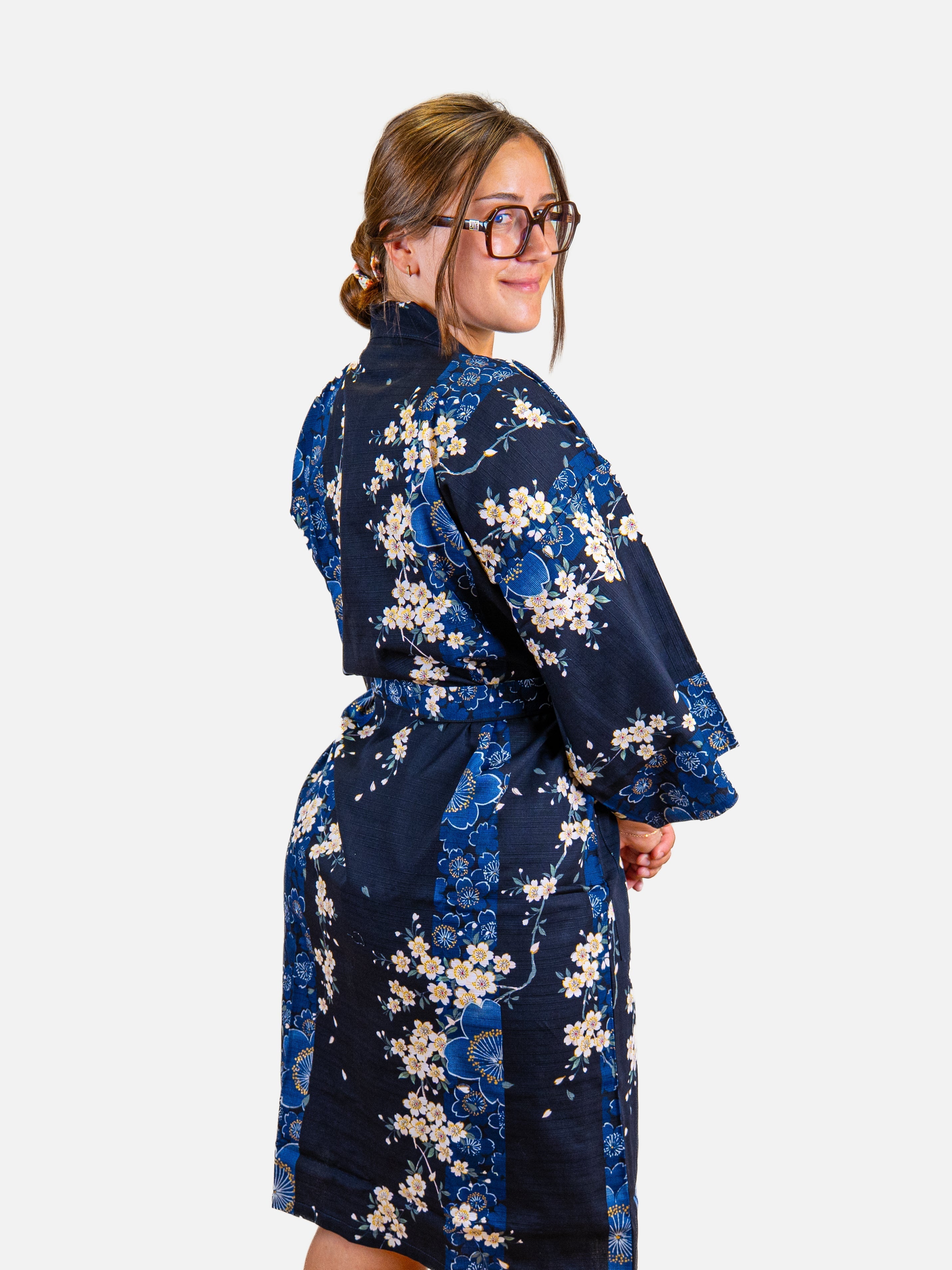 Dames Happi-kimono – Blauwe Sakura