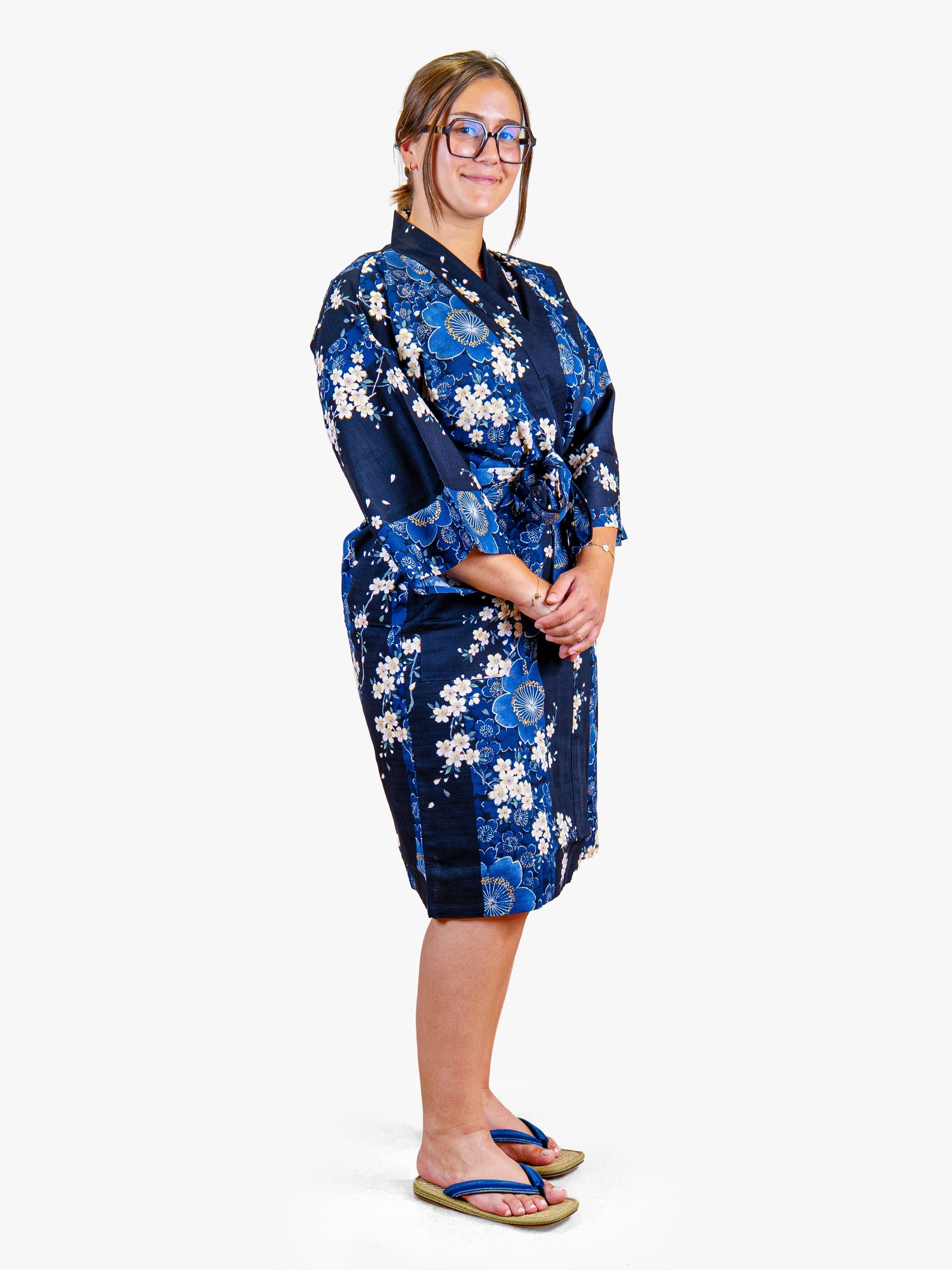 Dames Happi-kimono – Blauwe Sakura