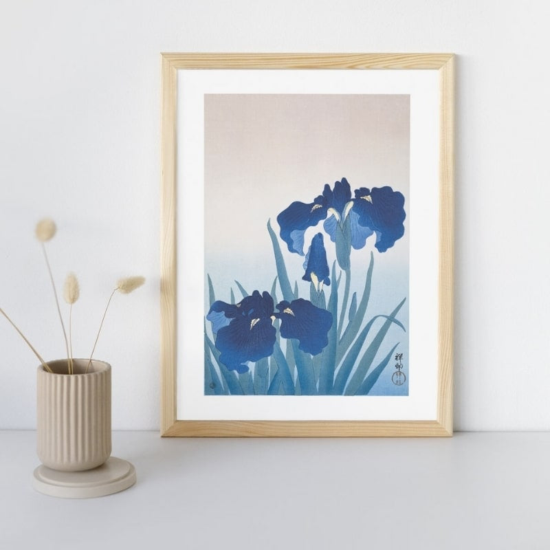 Blauwe Iris Japanse print - A3