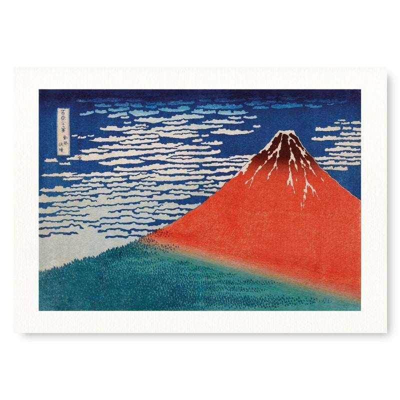 Japanse print van Mount Fuji rood - A3