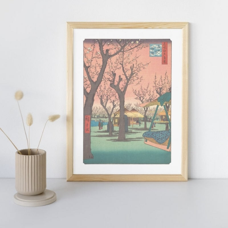 Japanse print Pruimenbomen in Kamata - A3