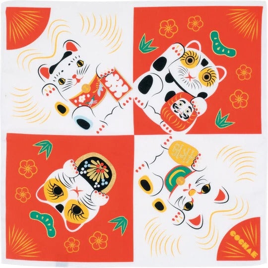 Furoshiki Stof - Maneki Neko - 48x48 cm