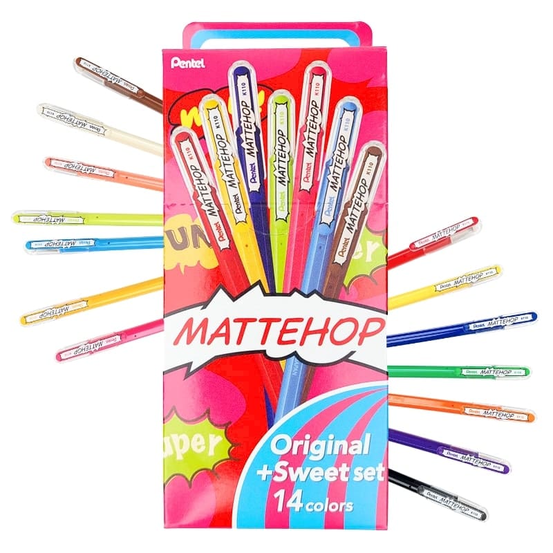 Gel Pennen Set - Pentel Mattehop - Original + Sweet