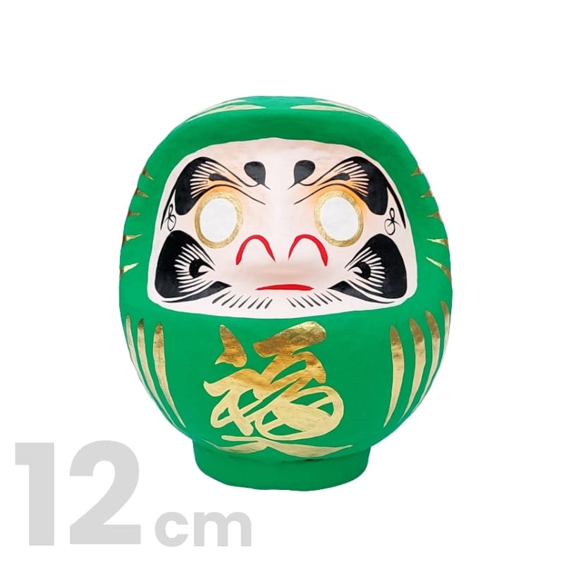 Groene Japanse Daruma 12 cm