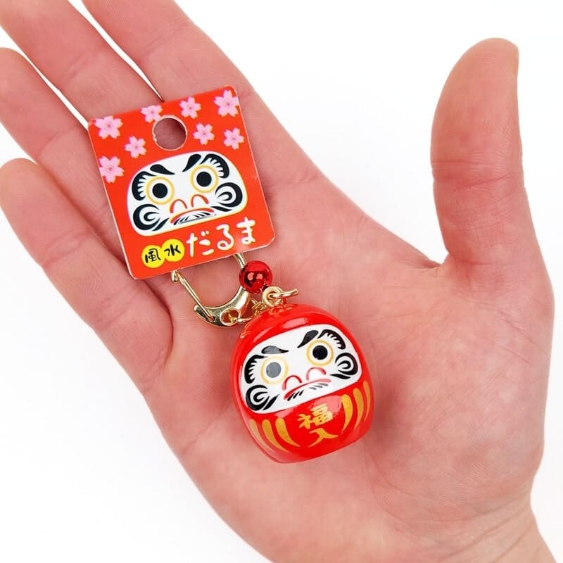 Grote Japanse Sleutelhanger - Daruma (Kleur Naar Keuze)