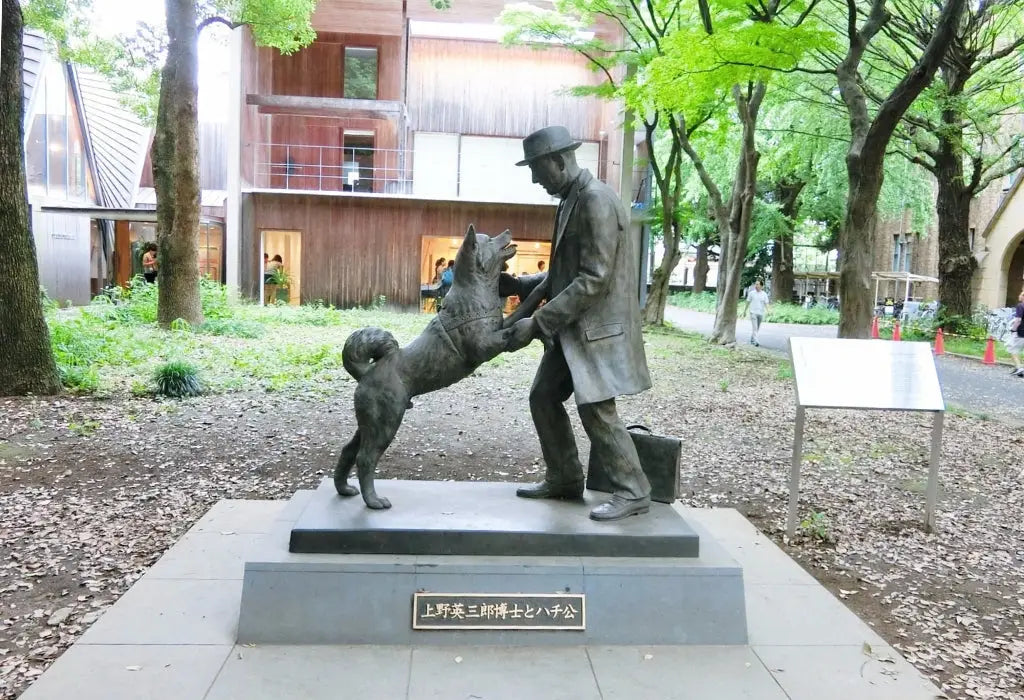 Standbeeld van Hachiko en Hidesaburo Ueno