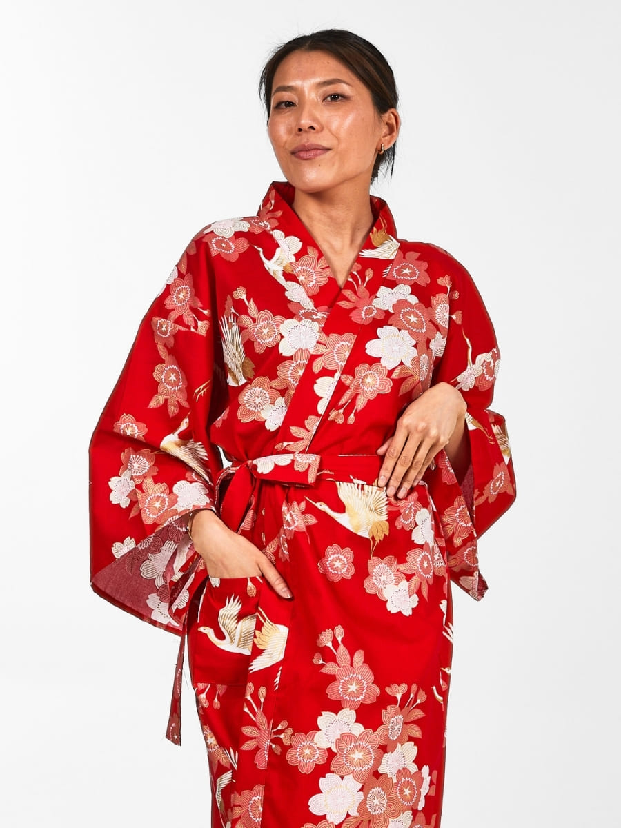 Happi Kimono Dames - Sakura to Tsuru One Size