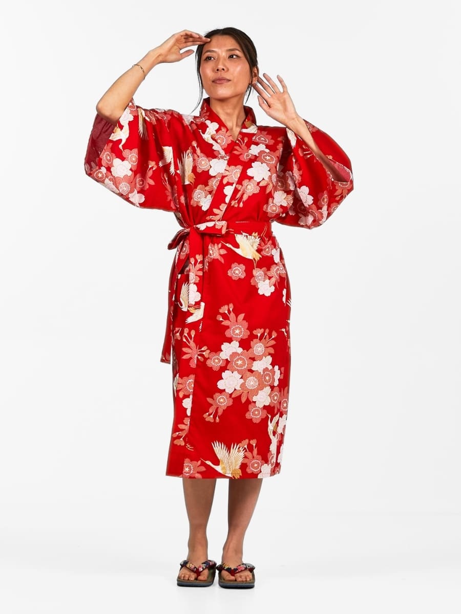 Happi Kimono Dames - Sakura to Tsuru One Size