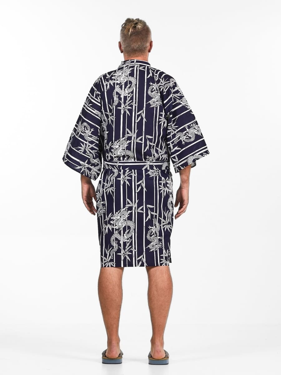 Happi Kimono Heren - Bamboo & Dragon One Size