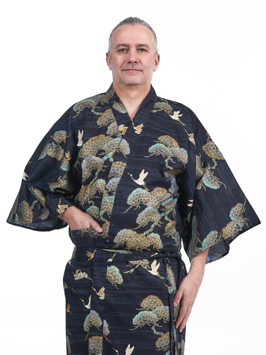 Happi Kimono Heren – Crane & Pine One Size