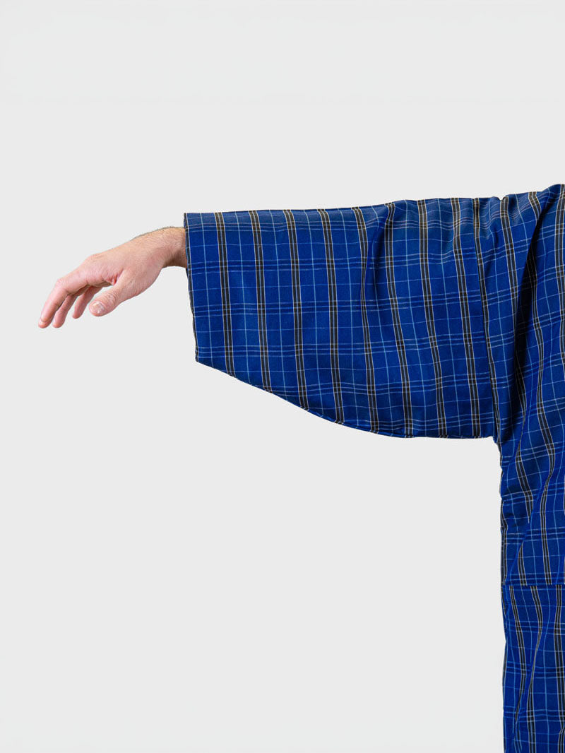 Heren Hanten-jas – Blauwe Kōshi-ruit