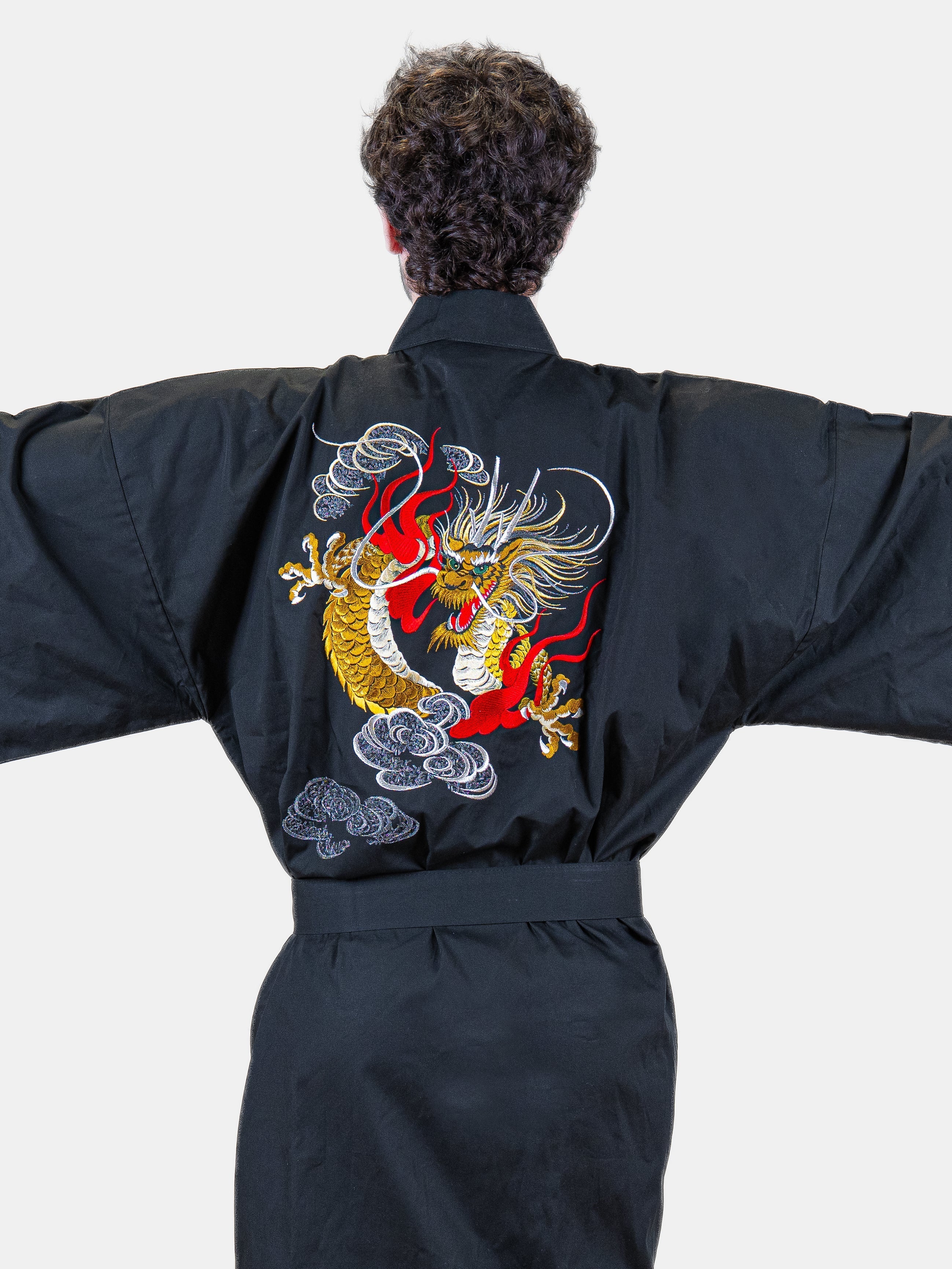 Heren Happi-kimono Oversized – Geborduurde Draak
