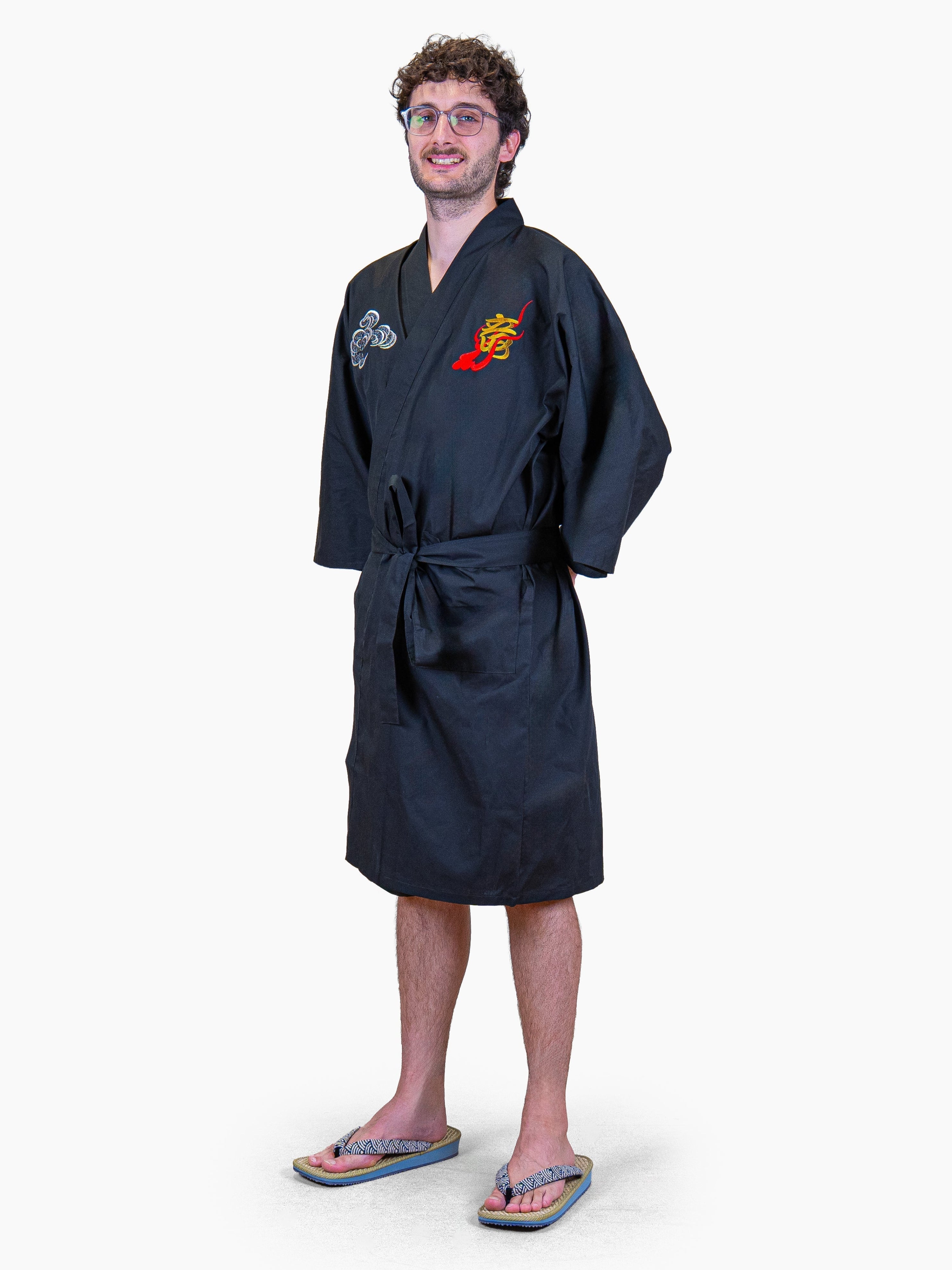 Heren Happi-kimono Oversized – Geborduurde Draak