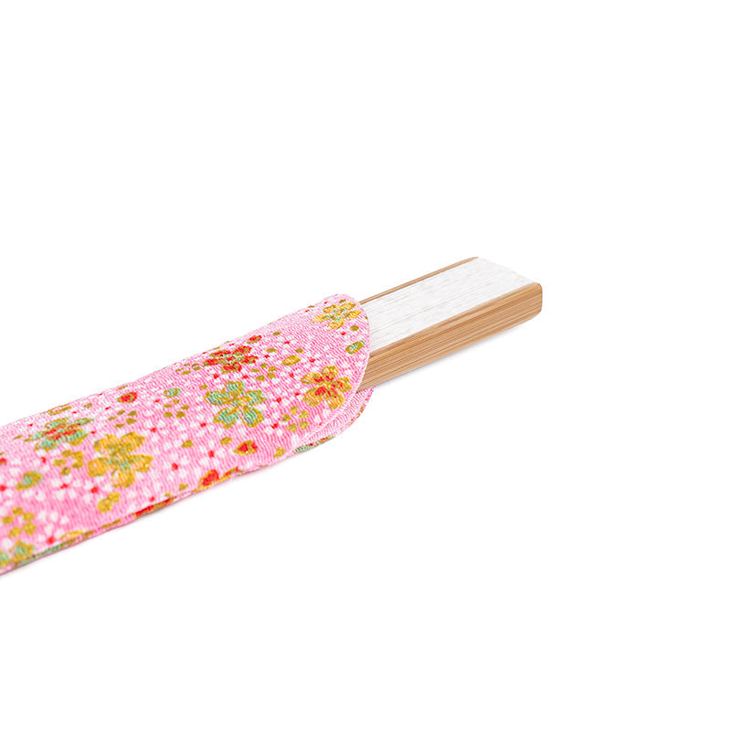 Hoes voor Japanse Waaier - Yuzen Roze Bloemen